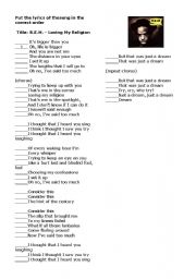 English Worksheet: Losing my religion