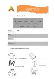 English worksheet: Writing about shops and clothes