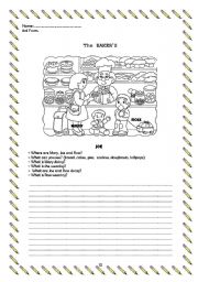 English Worksheet: The bakery (writing)