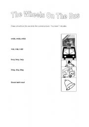 English worksheet: the weels on the bus