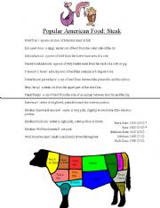 English Worksheet: Vocabulary Handout on Steak
