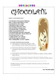 English Worksheet: CHOCOLATE
