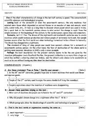English Worksheet:  comprehension test