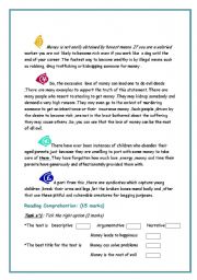 English Worksheet: full-term test