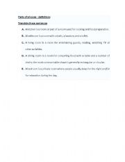 English Worksheet: Parts of a house
