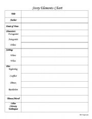 English worksheet: Story Elements Chart