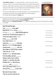 English Worksheet: Coat of many colours