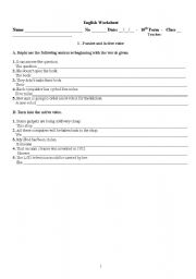 English worksheet: Passive Voice - Level 6