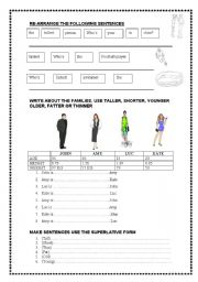 English Worksheet: Comparatives and superlatives