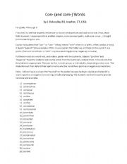 English worksheet: Con- Words