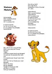 English Worksheet: Hakuna Matata