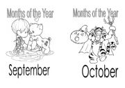English Worksheet: color the months of the year #3