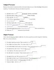 English Worksheet: Pronouns