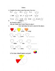 English worksheet: Colours