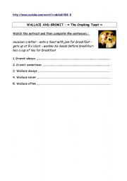 English Worksheet: Wallace and Gromit : the Cracking Toast