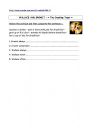 English worksheet: Wallace and Gromit : the Cracking Toast