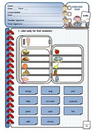 English Worksheet: FOOD QUIZ