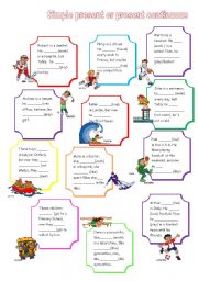 English Worksheet: Simple present or present continuous