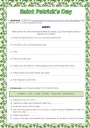 English Worksheet: Listening: Saint Patricks Day 1