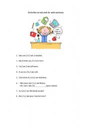 English worksheet: Verb to be worksheet