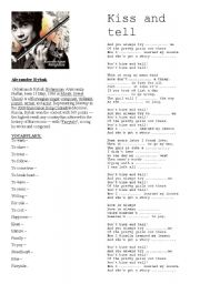 English worksheet: Kiss and Tell - Alexander Rybak