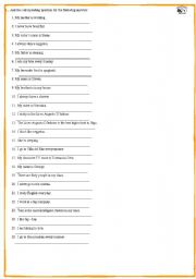 English Worksheet: Question Words