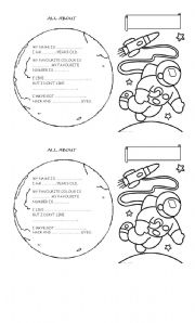 English Worksheet: All about me astronauts