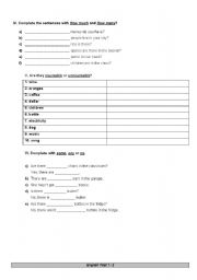 English worksheet: Grammar exercises