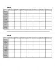 English Worksheet: My Weekly Planner