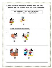 English worksheet: What are Mickey and Minnie doing? - Part 2