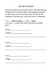 English worksheet: Up from the roots