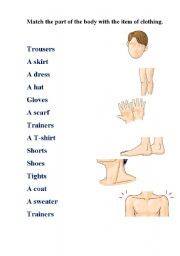 clothes and parts of the body