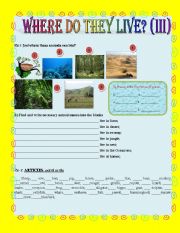 English worksheet: Where do they live? (part III)