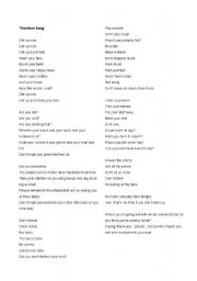 English worksheet: The Mom Song