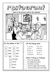 English Worksheet: At the restaurant