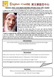 English Worksheet: Oldest Man Alive.