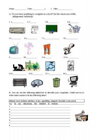 English Worksheet: complaint cue 