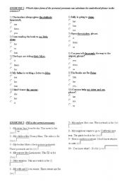 English worksheet: obj pronoun