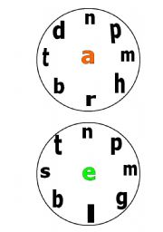 English Worksheet: Word Wheels
