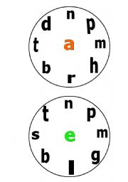 English Worksheet: Word Wheels