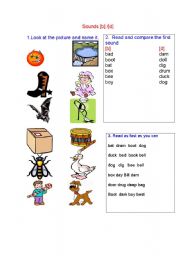 English Worksheet: sound recognition (B and D)