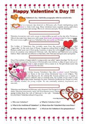 English Worksheet: ST VALENTINE`S DAY