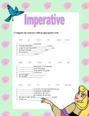 English worksheet: Imperative
