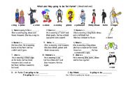 English Worksheet: Purim Costumes  Who is wearing what