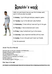 English Worksheet: Ronaldos week