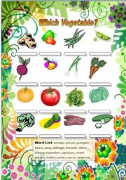English Worksheet: Which Vegetable?