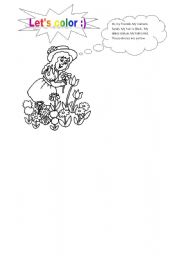 English Worksheet: Lets color:)