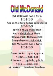 English Worksheet: Old McDonald