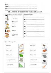 English worksheet: practice with these exercises