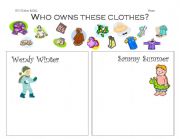English worksheet: who owns these clothes